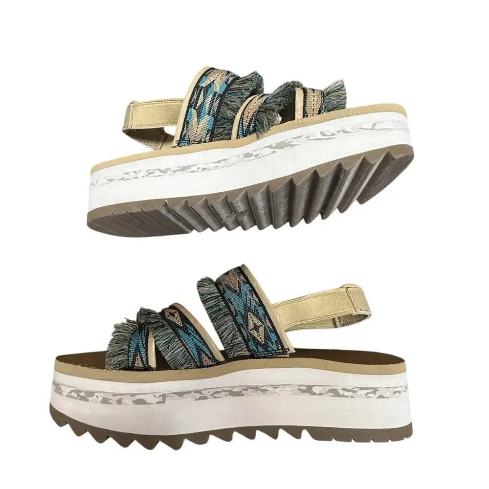 Teva Flatform Ceres Platform Sandals in Double Double Diamond size 9 Boho Aztec - Picture 4 of 15